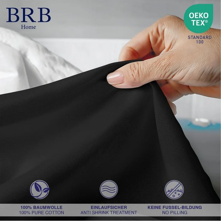 BRB HOME Spannbettlaken Spannbetttuch Jersey Baumwolle für Topper Boxspringbett, Baumwolle, Gummizug: Rundum, (1 Stück), Matratzen bis 27 cm Höhe, OEKO TEX Standard 100, Jersey Spannbetttuch – Bild 4