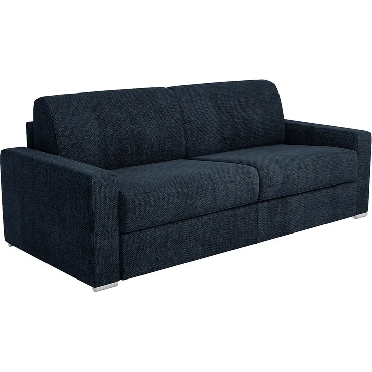 Vente-unique - CALITO - Schlafsofa - Plastik - Kunststoff (PVC), Metall - Blau - 214 x 223 x 85 cm