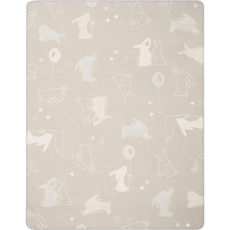 Babydecke Babydecke Littel Rabbits, Biederlack, Babydecke Littel Rabbits mit verspielten Hasen – Bild 2
