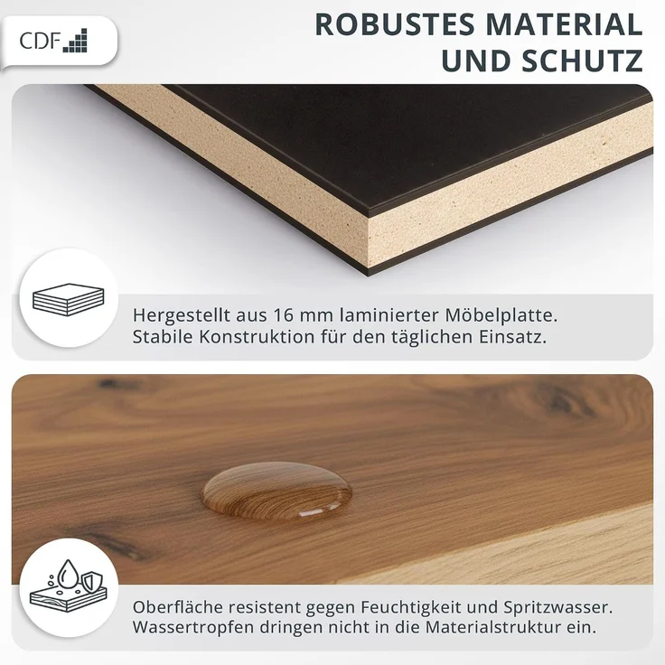 ibonto SCHUHREGAL PARMA Spanplatte Weiß (H 49 x T 35 x B 100 cm) – Bild 7