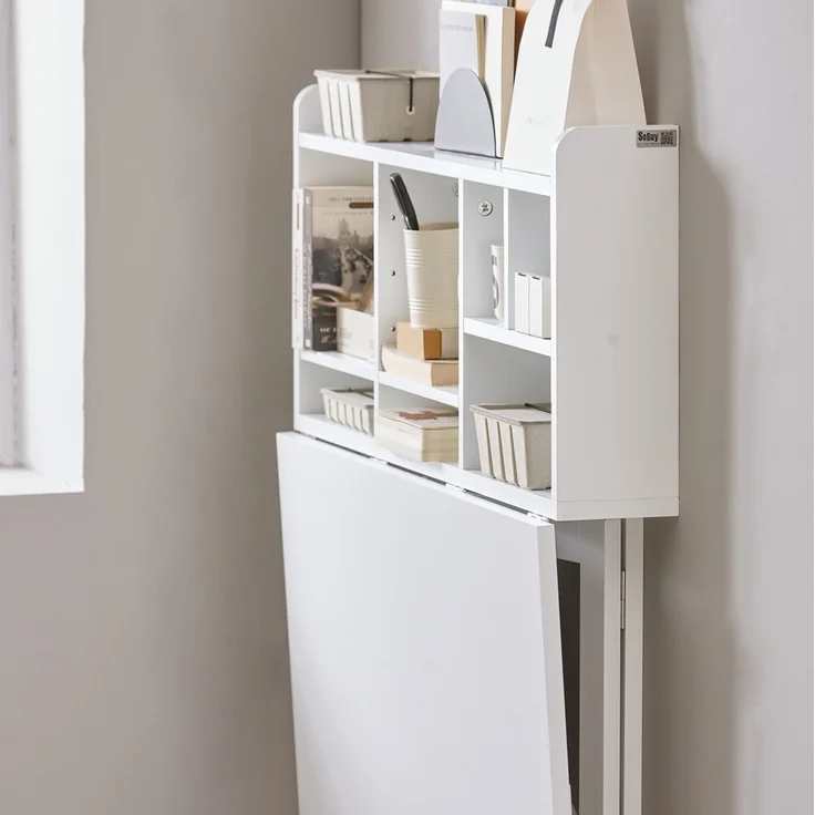 SoBuy FWT07-II-W Schreibtisch, MDF, Lackiert, Weiß, 90 x 78 x 60 cm – Bild 4