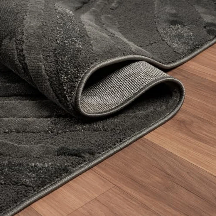 Vimoda Designteppich Teppich Wohnzimmer modern dicht & weich, Rechteckig, Höhe: 11 mm, Einfarbig, Wellenmuster, Läufer, Kurzflor, neues Design, ED Effekt – Bild 6