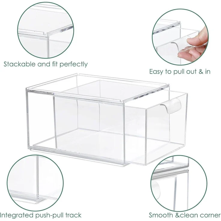 Greentainer Kosmetik Organizer Schubladen Stapelbar Acryl-Make-up-Organizer 3 – Bild 5