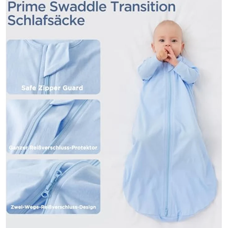 Duomiaomiao 2er Pack Baby Schlafsack,0.5 Tog Ganzjahres Schlafsack, Leichter hochwertiger Baumwoll-Mädchen, geeignet für Kinder im Alter Von 6 Monaten bis 5 Jahren – Bild 6