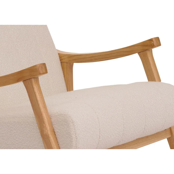 Schaukelstuhl HWC-K10, Relaxsessel, Holz FSC® Stoff/Textil Bouclé (450g/m²) ~ creme, Gestell natur – Bild 6
