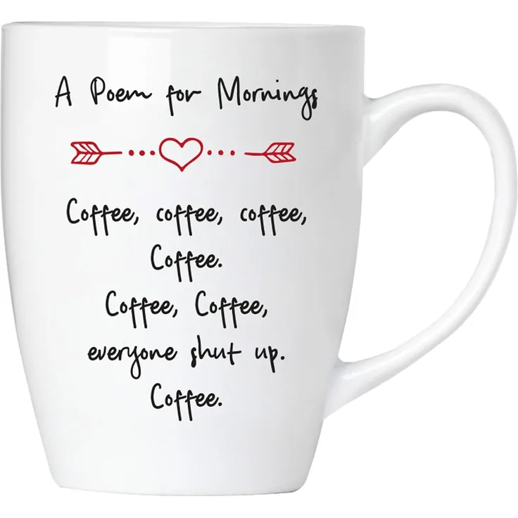 Coffee poem - Everyone shut up. - Tasse aus Keramik