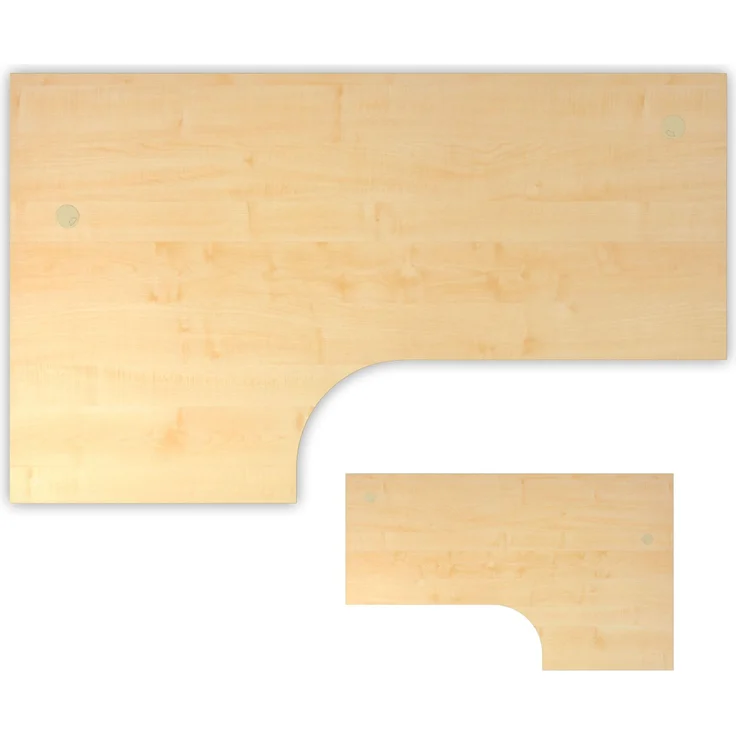 bümö Tischplatte 200x120 cm in Ahorn, Schreibtischplatte aus Holz, Holzplatte, Spanplatte kratzfest beschichtet, ABS-Kante, 120 kg Tragkraft für DIY Homeoffice Eckschreibtisch, PL-82-3