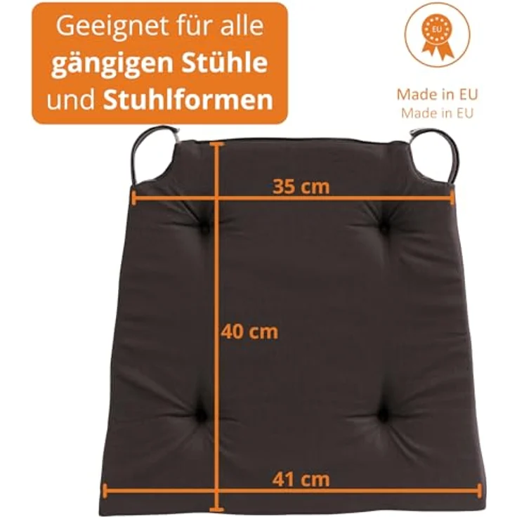 sleepling Stuhlkissen Sitzkissen, für Indoor und Outdoor, mit Klettverschluss, langlebig und abriebfest – Bild 3