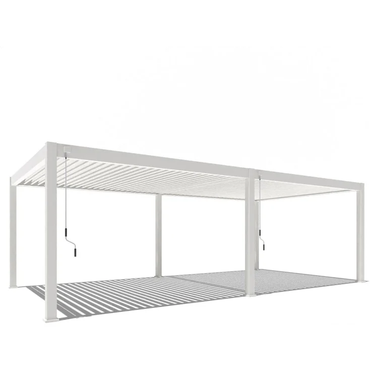 Weide Deluxe Plus | Pergola Voll Aluminium freistehend | 4 x 8 M | Lamellendach weiß – Bild 1