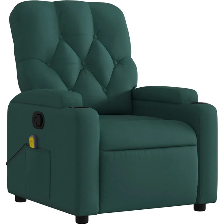 vidaXL Massage-Relaxsessel, dunkelgrüner Stoff 3206067 – Bild 2
