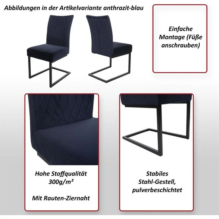 MCW Besucherstuhl MCW-L15 (Set), Stabiles Stahl-Gestell, pulverbeschichtet – Bild 2