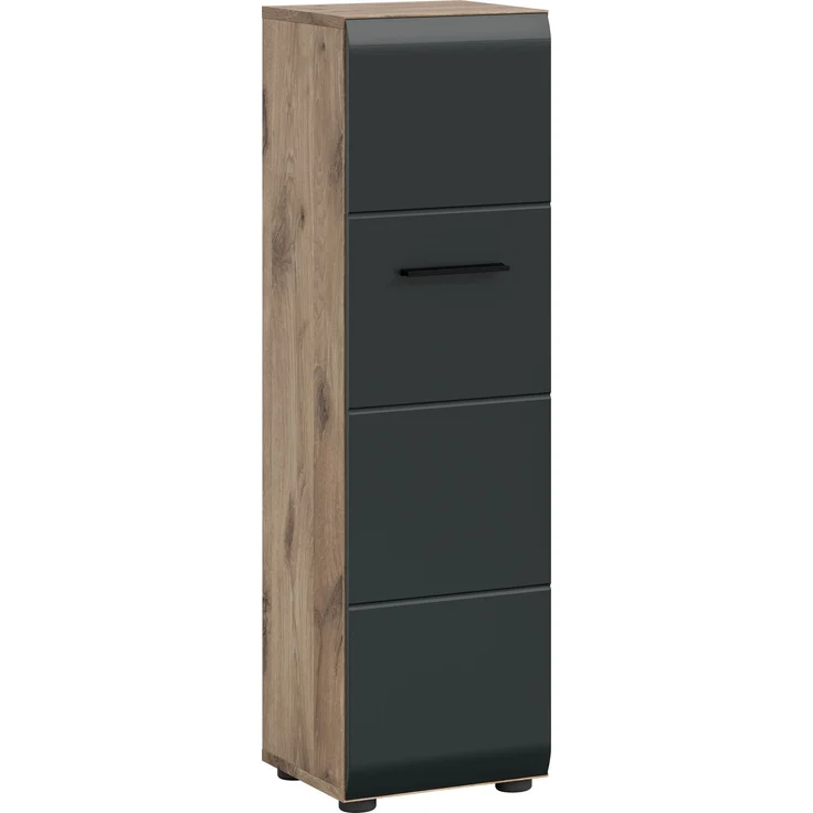 Stauraumtype (B/H/T: 30x106x30 cm) in schwarz matt und Nox Oak Nachbildung – Bild 2