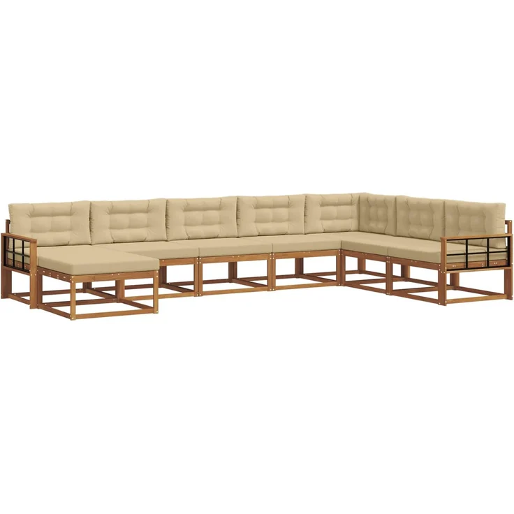 vidaXL Outdoor-Sofagarnitur 8 stk. 8-Sitzer Natur und Beige 3368011 – Bild 2