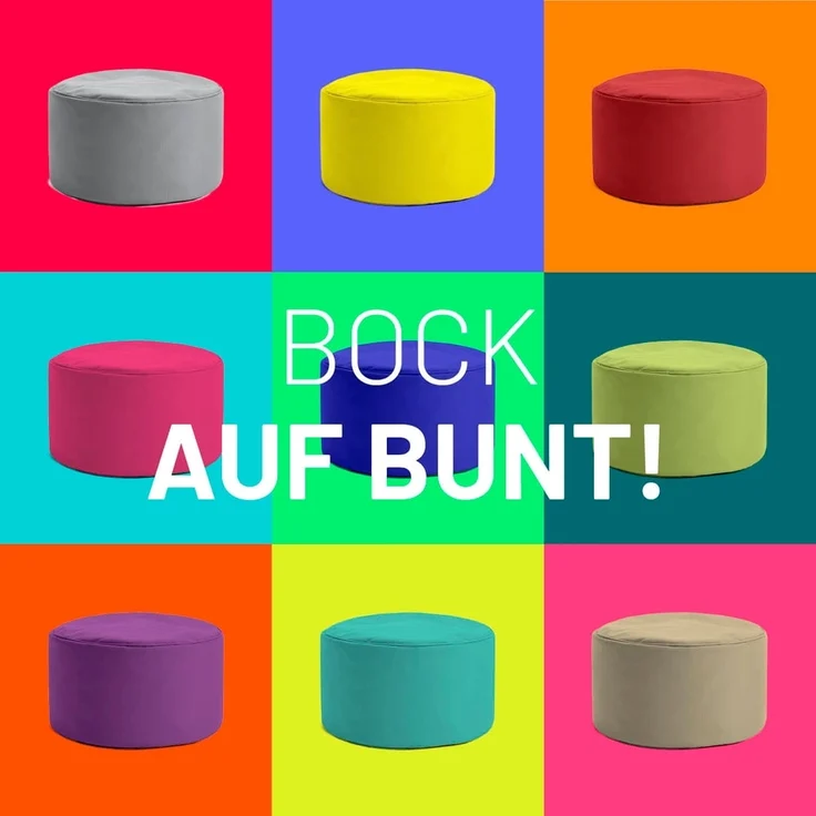 Lumaland Pouf Sitzsack-Hocker Pouf rund Cord 50l senfgelb, supersofte Füllung EPS-Perlen – Bild 7