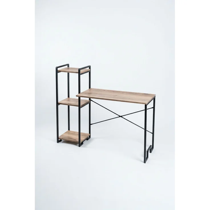 Skye Decor 'Velora - Atlantic Pine, Black' Schreibtisch, Atlantik-Kiefer / Schwarz, 125 x 108 x 45 cm – Bild 3