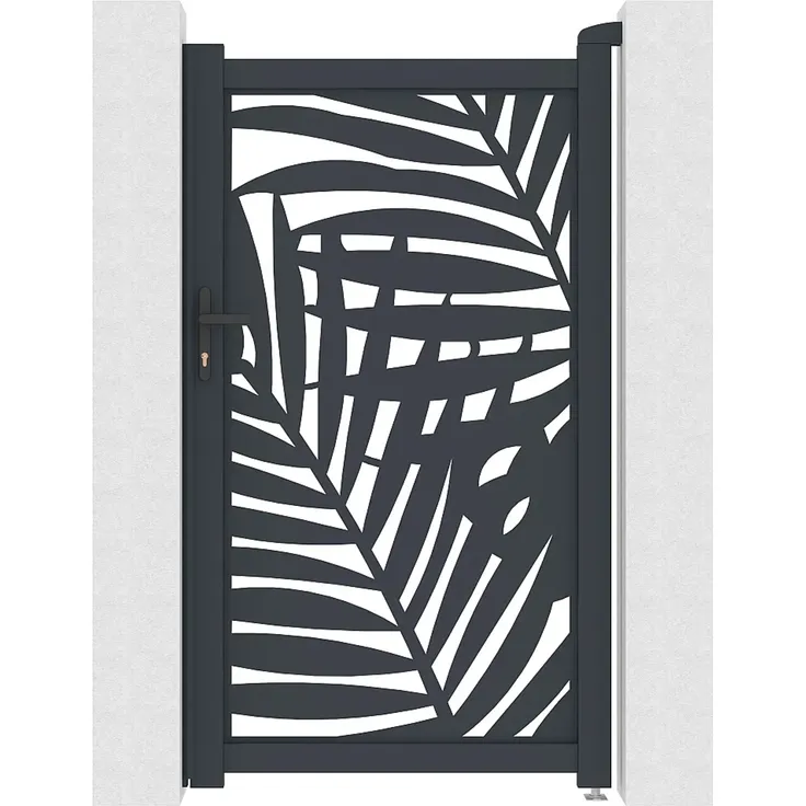 Vente-unique - TOGIRO Side gate Metall Grau - B 4,6 cm x H 176 cm x L 103 cm – Bild 2