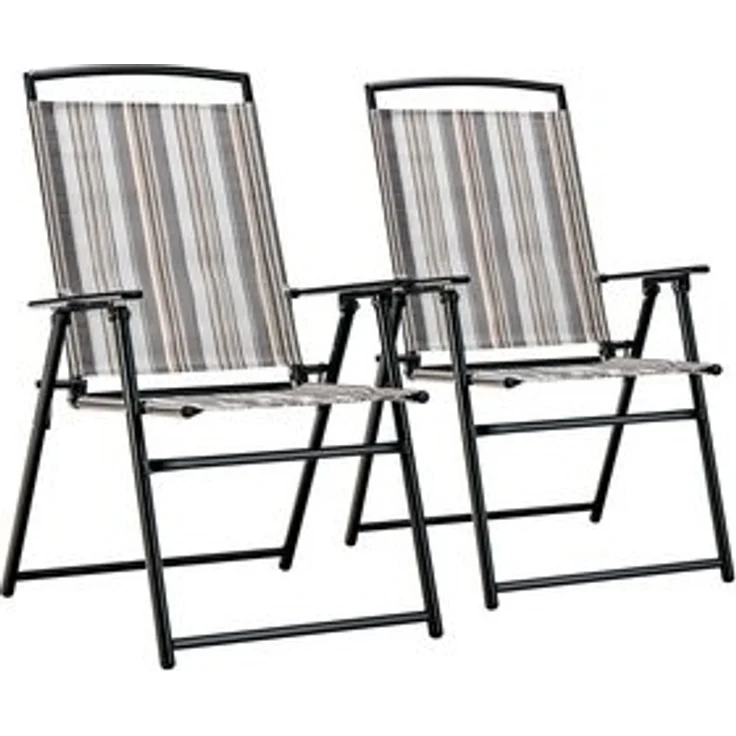 COSTWAY Gartenstuhl 2er Set Hochlehner Klappstuhl (2 St), bis 150kg – Bild 6