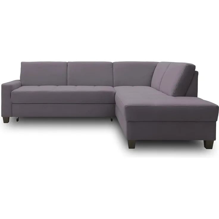 DOMO Collection Londrina Ecksofa mit Schlaffunktion, Eckcouch in L-Form, Ecke, dunkelgrau, 243x209 cm