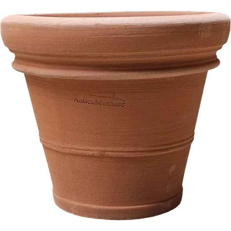 Pflanzgefäß Blumentopf Terrakotta Modell "Doppio Bordo" 45cm frostfest