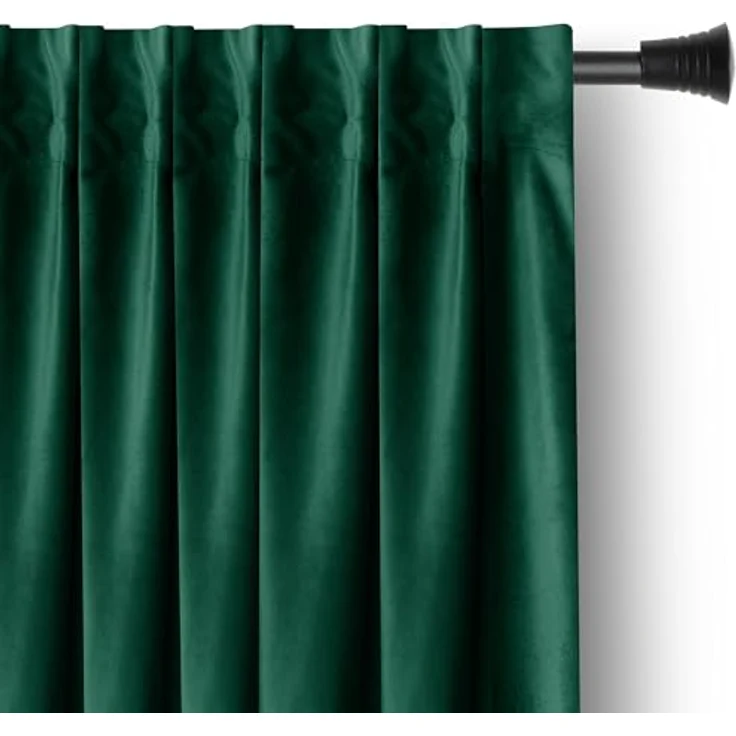 Restilo Gardine Gardine Multifunktionsband Kräuselband Vorhang Verdunkelnd Samt Textil (1 St), Kräuselband, verdunkelnd, Samt Textilien, mit Raffhalter – Bild 3