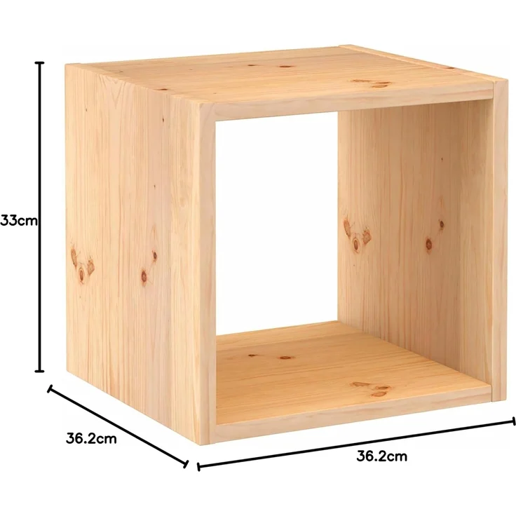 Astigarraga Kit Line Modulares Regal, 1 Dinamic-Würfel, massives Kiefernholz, 36,2 x 36,2 x 33 cm – Bild 3