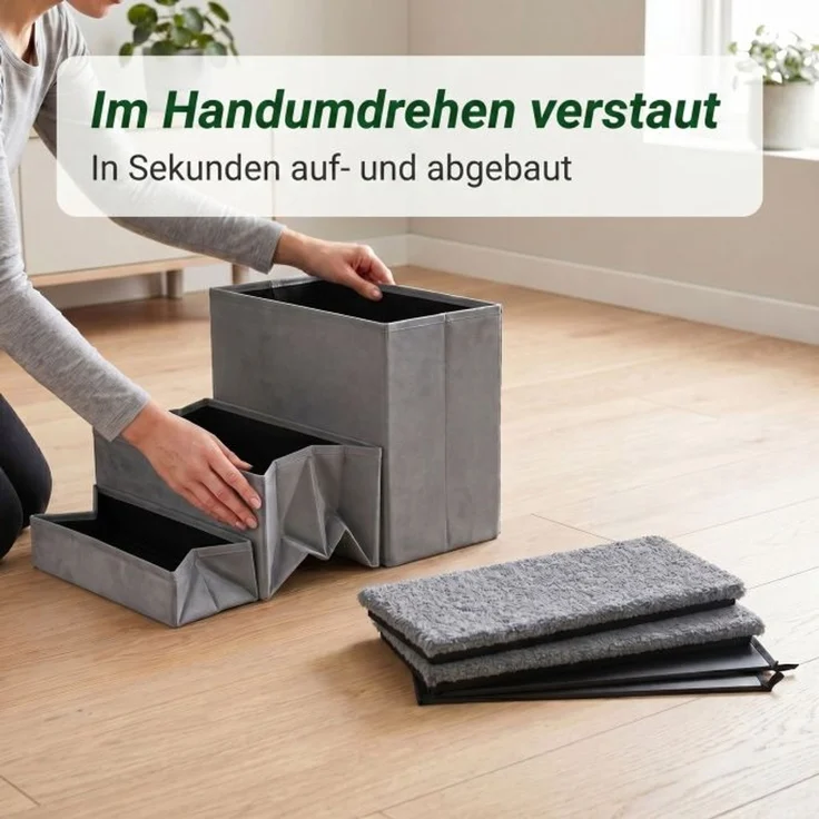 Relaxdays Faltbare Hundetreppe mit Stauraum – Bild 6