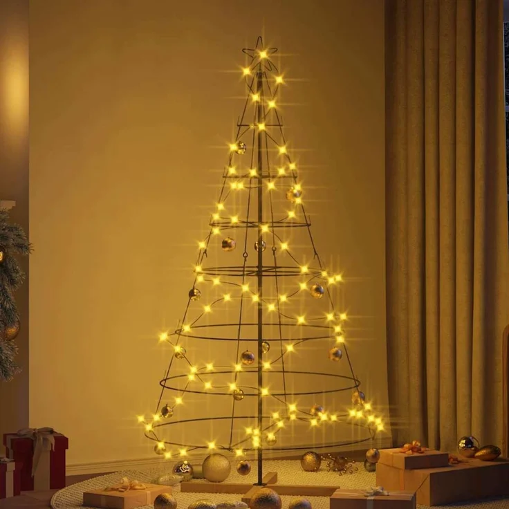 vidaXL Metall-Weihnachtsbaum mit Ständer KUOPIO 180 cm Stahl Schwarz 42019161 – Bild 4
