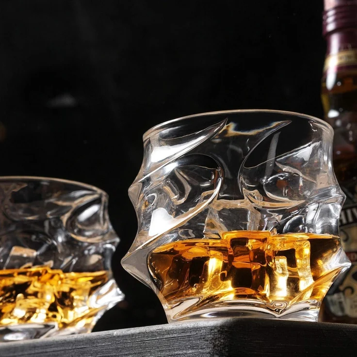 4-teiliges Bleifrei Kristall Whisky Gläser Set 320ml Luxus Geschenk – Bild 4
