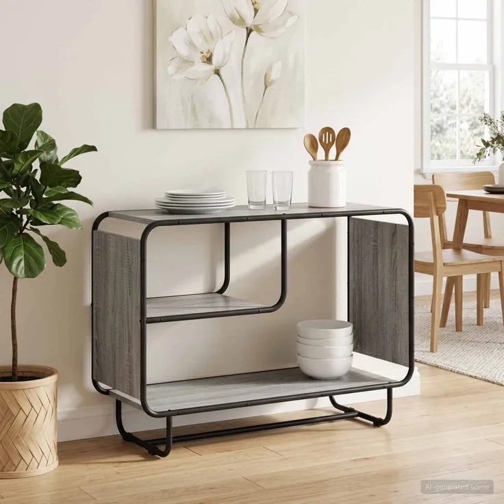 vidaXL Sideboard Sonoma-Grau 93.5 x 37.5 x 64.5 cm Holzwerkstoff 8007945