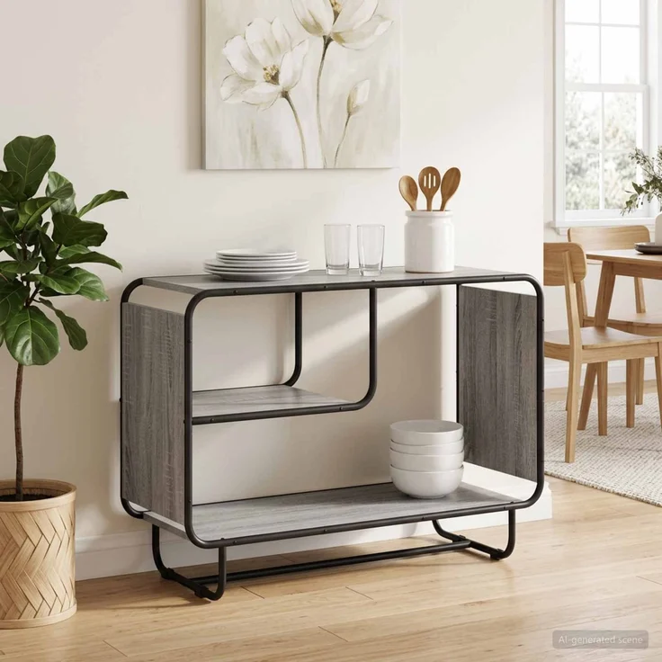 vidaXL Sideboard Sonoma-Grau 93.5 x 37.5 x 64.5 cm Holzwerkstoff 8007945 – Bild 1