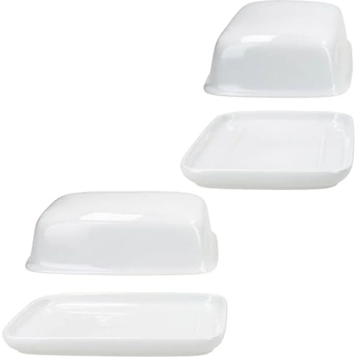 van Well Butterdose Van Well Avanti Butterdose mit Deckel weiß für 250g Butter-Schale, Porzellan – Bild 3