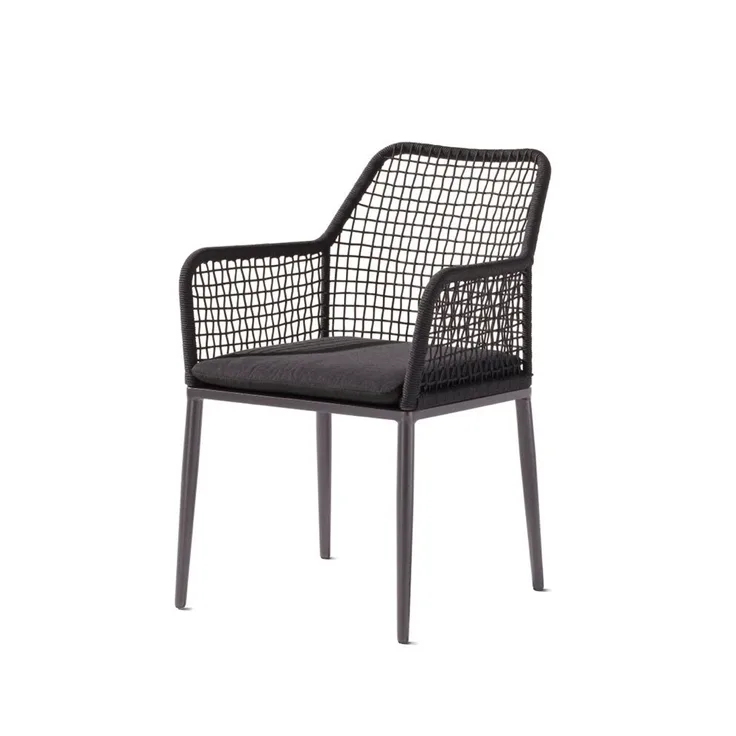 Sieger Malta Diningsessel mit Polyesterbeschichtung, Aluminium Eisengrau, 60 x 83 x 58,5