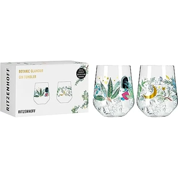 Ritzenhoff 3892001 BOTANIC GLAMOUR Gin Tumbler 2er #7 #8 Good Wives and Warriors 2023 / Ginglas-Set