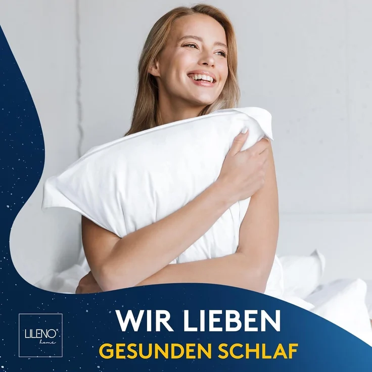LILENO HOME Nackenrolle 15x40 (4er Set) – 95 °C waschbar, Oeko-Tex, Made in DE – Allergiker Kissenrolle für optimale Entspannung & Entlastung – Ideales Nackenrolle Kissen für Rücken & Nacken – Bild 4