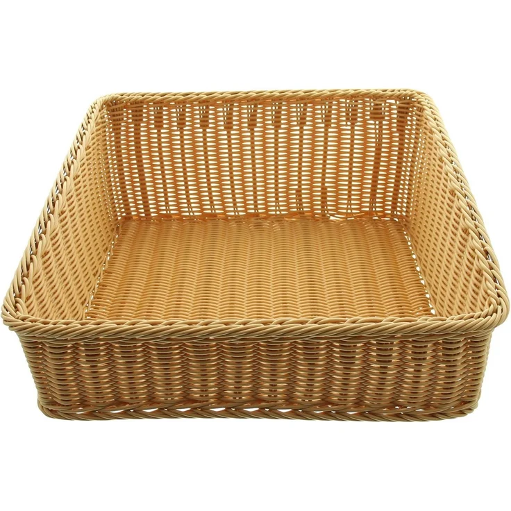 Dekoleidenschaft Regalkorb Auslagekorb aus Polyrattan, Schrankkorb, Aufbewahrungskorb, Brotkorb, Flechtkorb, Buffetkorb abwaschbar, Obstkorb, Servierkorb, Verkaufskorb – Bild 2
