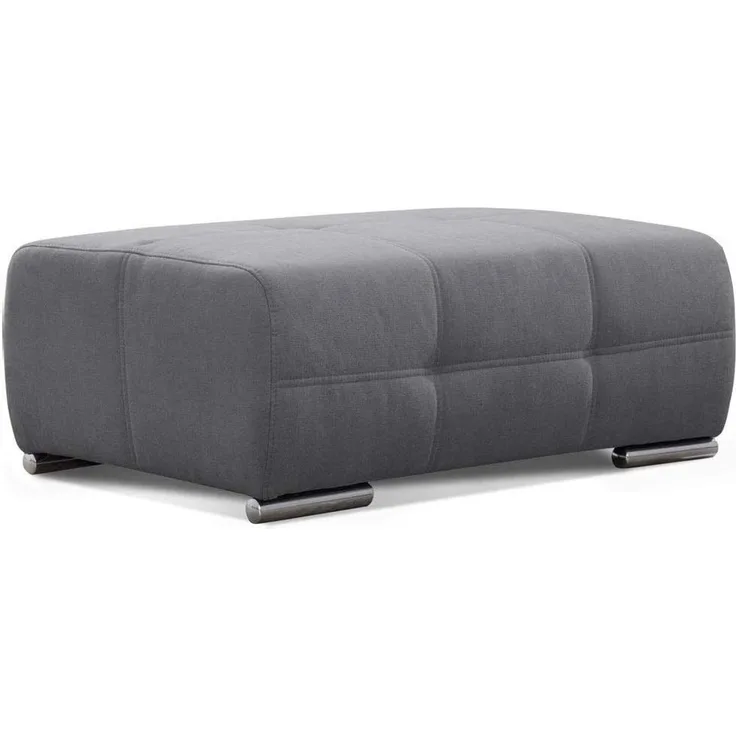 Cavadore Hocker Mistrel, Sitzhocker mit leichter Fleckentfernung dank Soft Clean, geeignet für Haushalte mit Kindern, Haustieren, 109 x 42 x 73, grau
