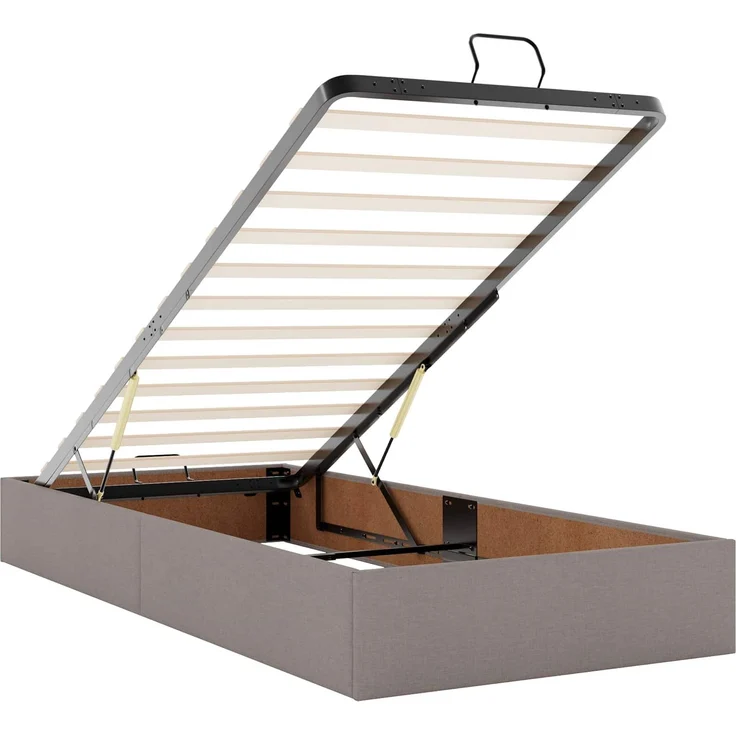 vidaXL Ottoman-Bett mit Matratze und LED Taupe 90 x 190 cm Stoff 3457955 – Bild 6