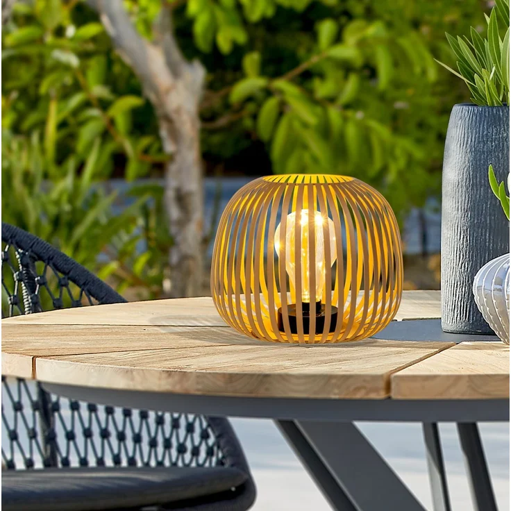 Ambia Garden 'GLENDALE' Solarleuchte, Metall natur, Ø 20 x 18 cm, mit Schalter – Bild 1