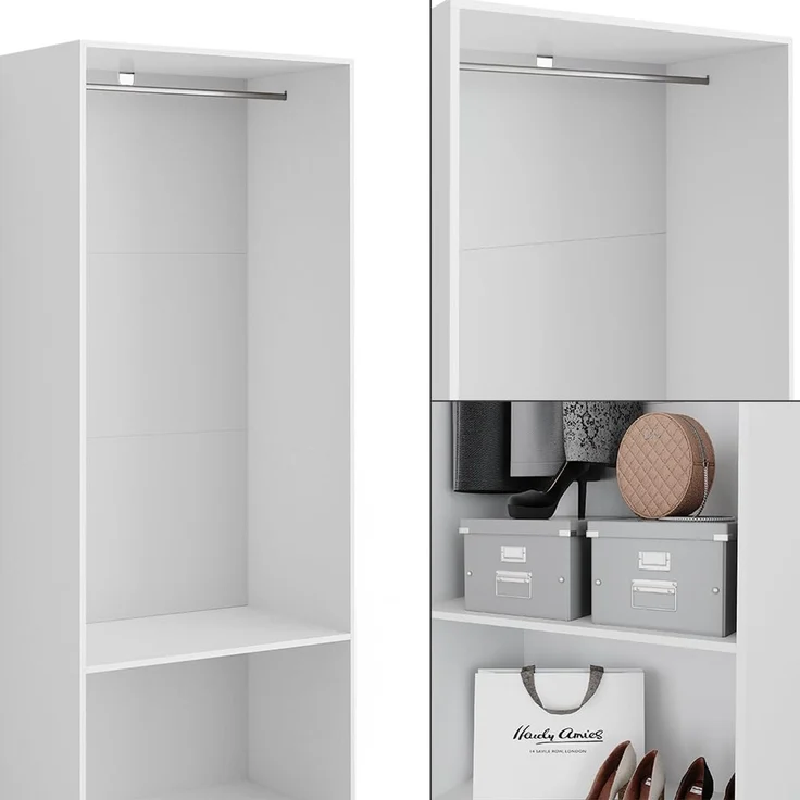 Kleiderschrank Elmo Weiß 80 x 200 cm Vicco – Bild 6