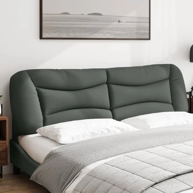 vidaXL Kopfteil-Kissen Dunkelgrau 180 cm Stoff 374601 – Bild 4