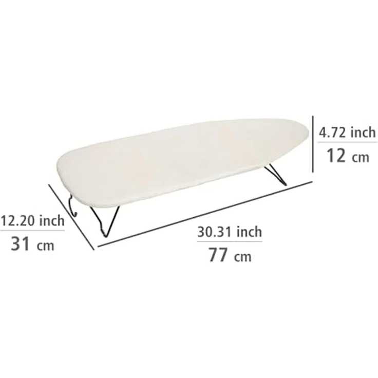 WENKO Tischbügelbrett Modell Leona, Bügelfläche 77x31 cm, platzsparend verstaubar, inkl. Aufhängung – Bild 5