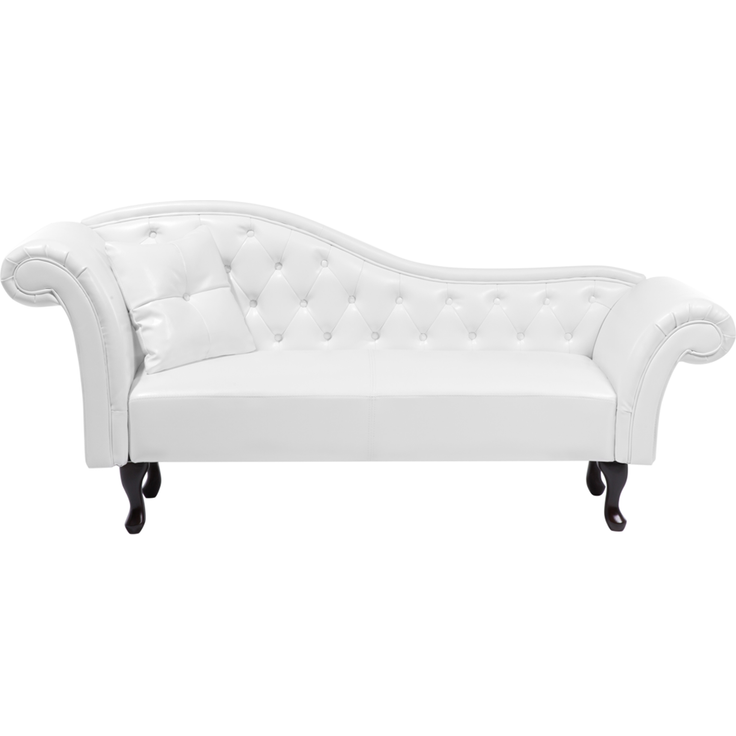 Chaiselongue Kunstleder weiß linksseitig LATTES