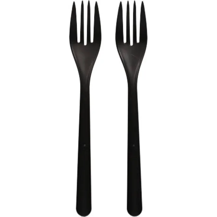 50 "Circulware" Mehrweg-Gabeln PP-MF 18,5 cm schwarz extra stabil