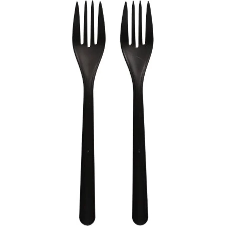 50 "Circulware" Mehrweg-Gabeln PP-MF 18,5 cm schwarz extra stabil