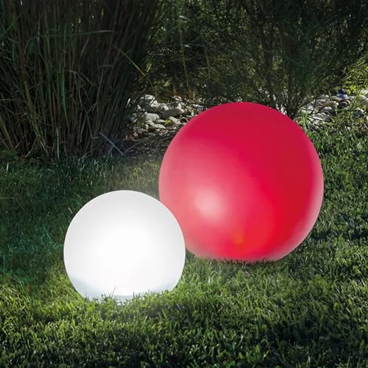 Esotec Solarkugeln für den Garten, 2er Set, multicolor, 20+30cm, 7 Leuchtfarben, Akku, winterfest, Solarleuchte, Kugelleuchte, 102613 – Bild 5
