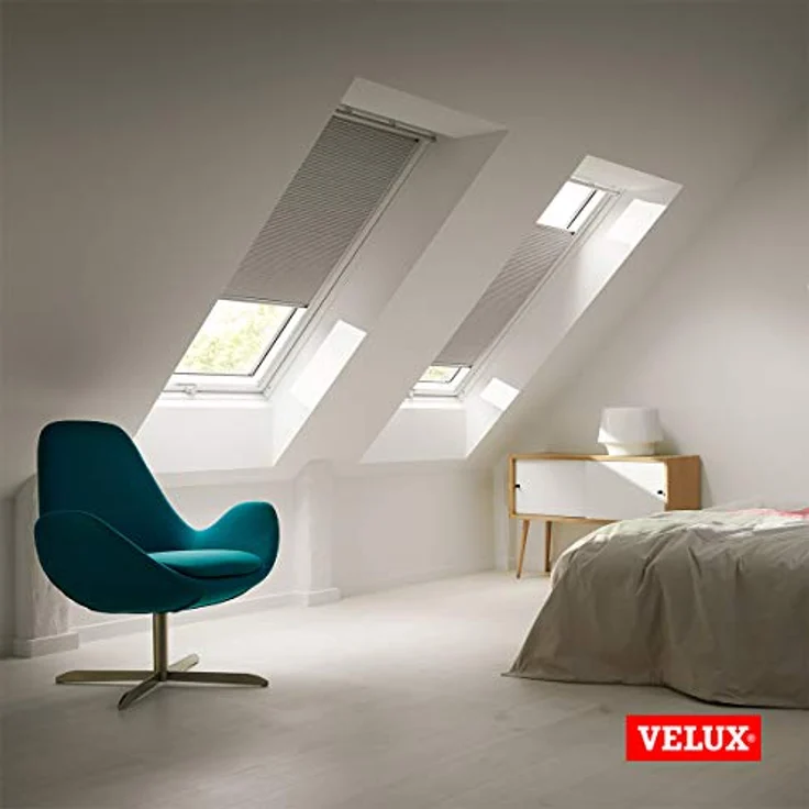 Velux Dachfensterplissee FHC F06 1045S, Wabenplissee in Weiß mit Aluminium Schiene, manuell verstellbar zur Verdunkelung und Sichtschutz – Bild 6