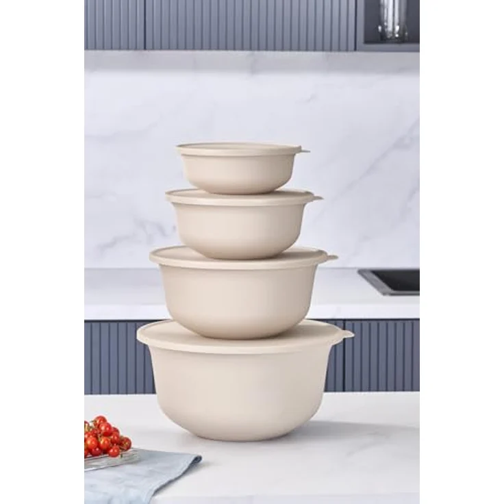 Karaca Vorratsdose Karaca Forbs 4-teiliges 2 in 1 Aufbewahrungsbehälter-Set, Creme – Bild 4