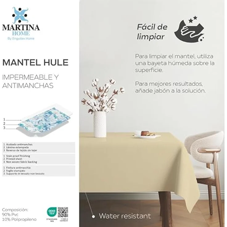 Martina Home Tischdecke, Wachstuch, TER, Beige, 180x140 cm – Bild 5