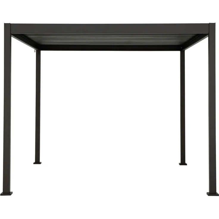 LECO Lamellenpergola BASIC, Aluminiumgestell und Stahl-Lamellen anthrazit, 3x3 m – Bild 2