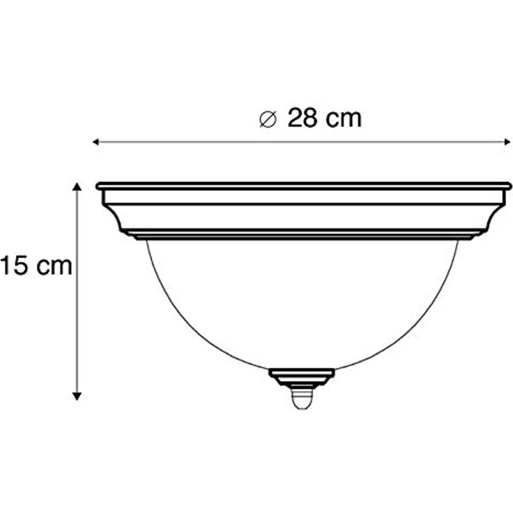 Qazqa Deckenleuchte Classico, ohne Leuchtmittel, E27, Braun, Klassisch / Antik, Glas, 1-flammig – Bild 4